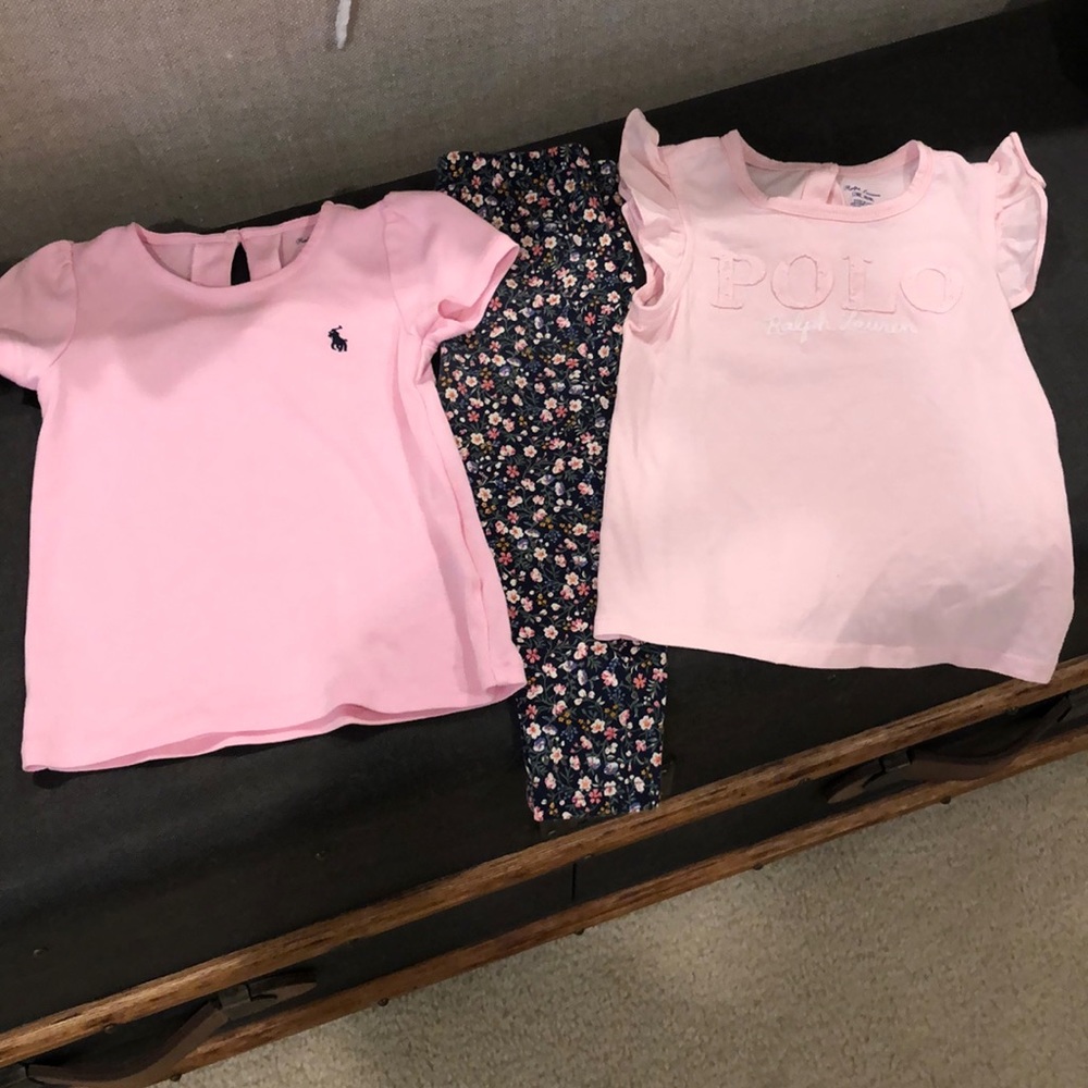 Two Ralph Lauren shirts and Ralph Lauren leggings